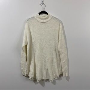 AEO White Knit Mock Neck Sweater Size Large
